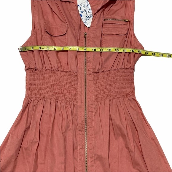 J Gee Blush Pink Sleeveless Collared Full Zip Mini Shirt Dress - Picture 8 of 12